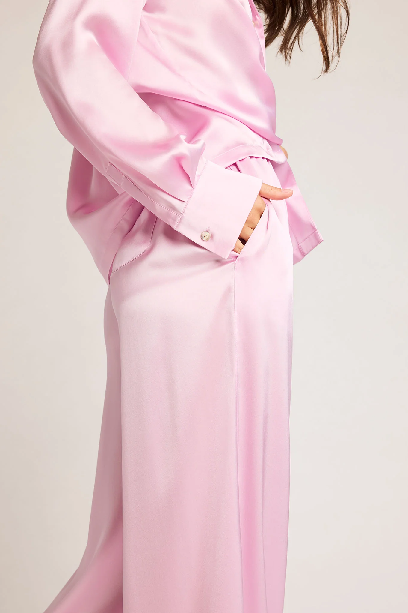 Eclipse Washable Silk Track Pant in Babe - Image 4