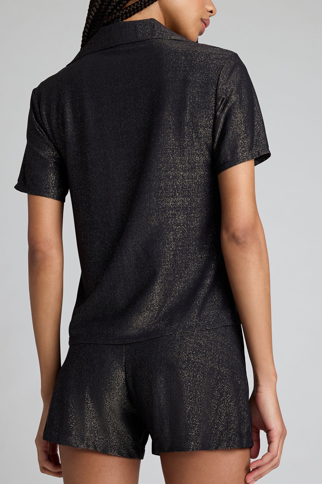 Disco Short Sleeve Top in Black - Image 4