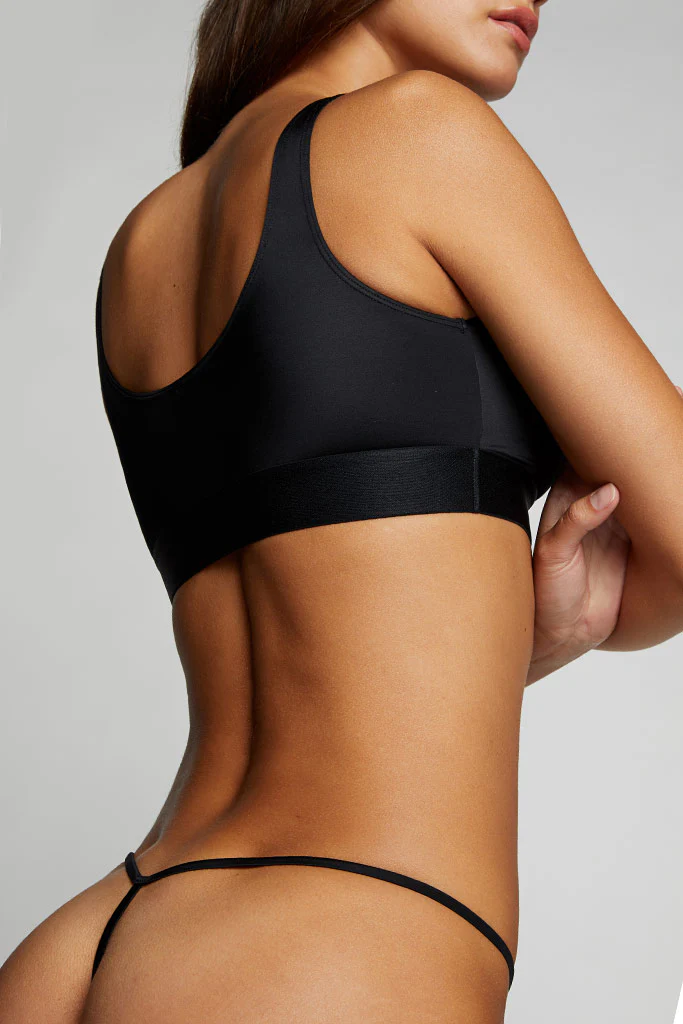Glacé String Thong in Black - Image 3