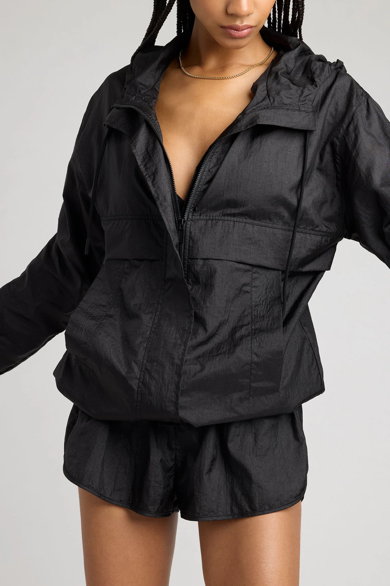 Parachute Zip Up in Black - Image 4