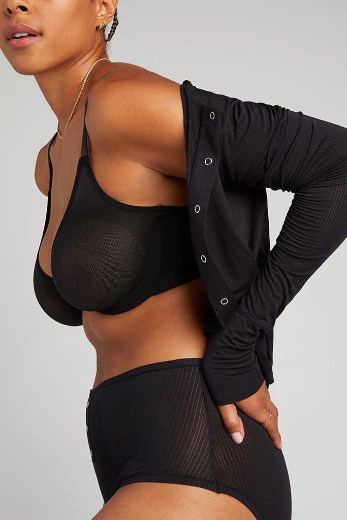 Sieve Demi Bra in Black - Image 3