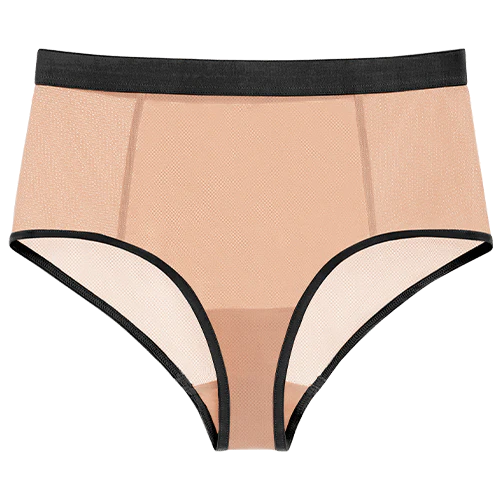 Sieve High-Waist Brief in Buff + Black - Image 7