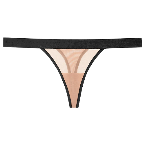 Sieve Thong in Buff + Black - Image 6