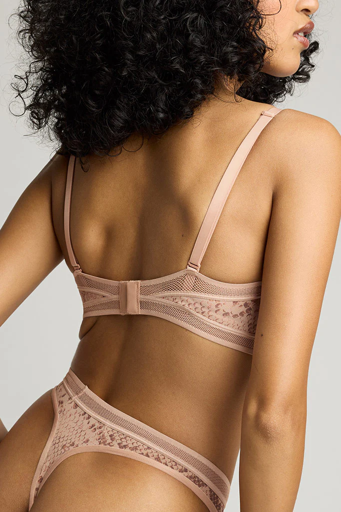 Sieve Trim High Thong in Buff Boa - Image 3