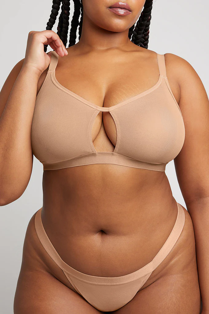 Sieve Cutout Bra in Buff - Image 4