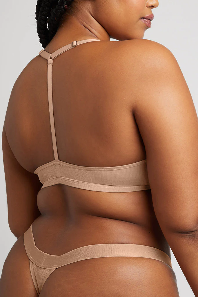 Sieve Racerback Bra in Buff - Image 2