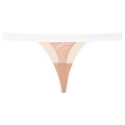 Sieve Thong in Buff + White - Image 7