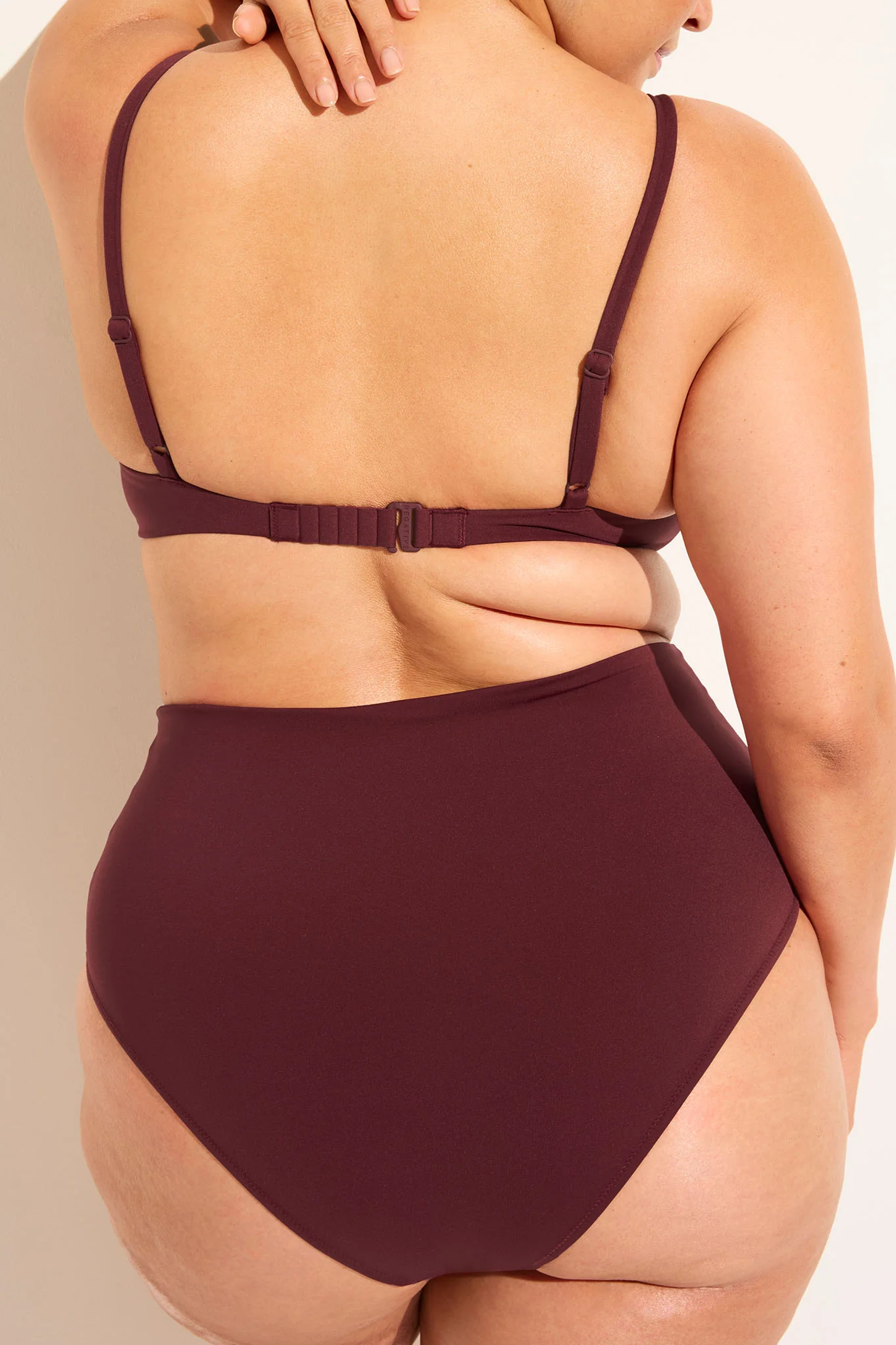 Swim High Waist Bottom in Garnet - Image 7