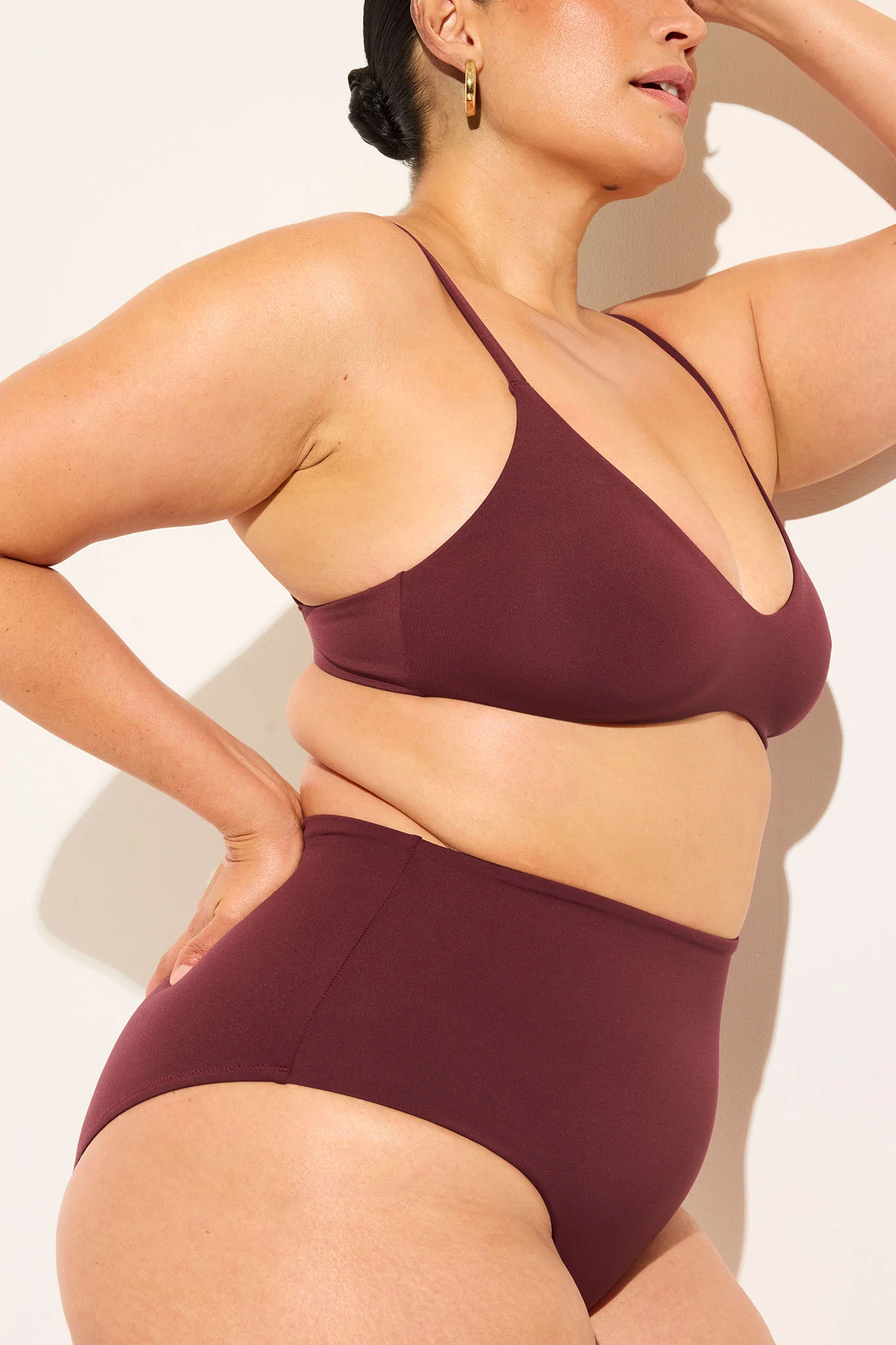 Swim Scoop Top in Garnet - Image 5