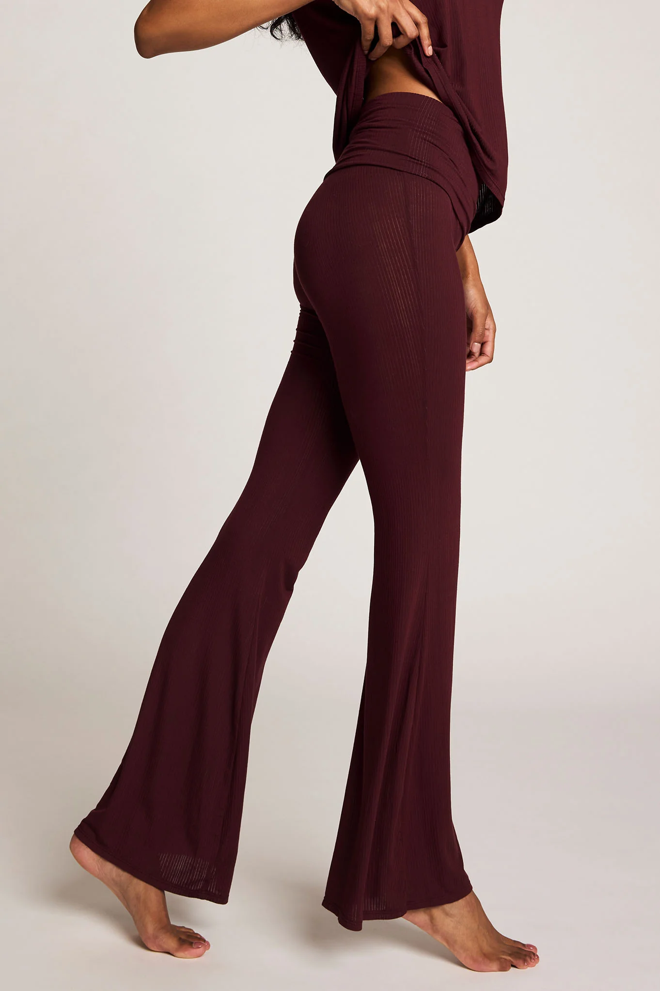 Whipped Roll Down Pant in Garnet - Image 2