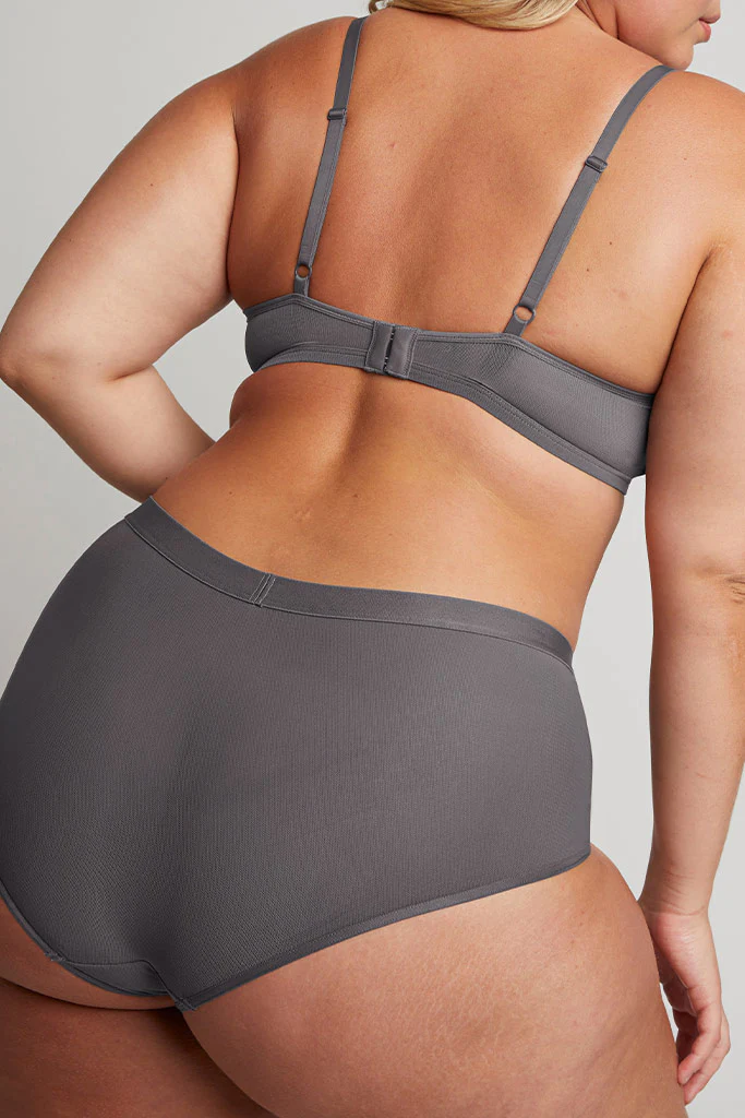 Sieve High-Waist Brief in Graphite - Image 2