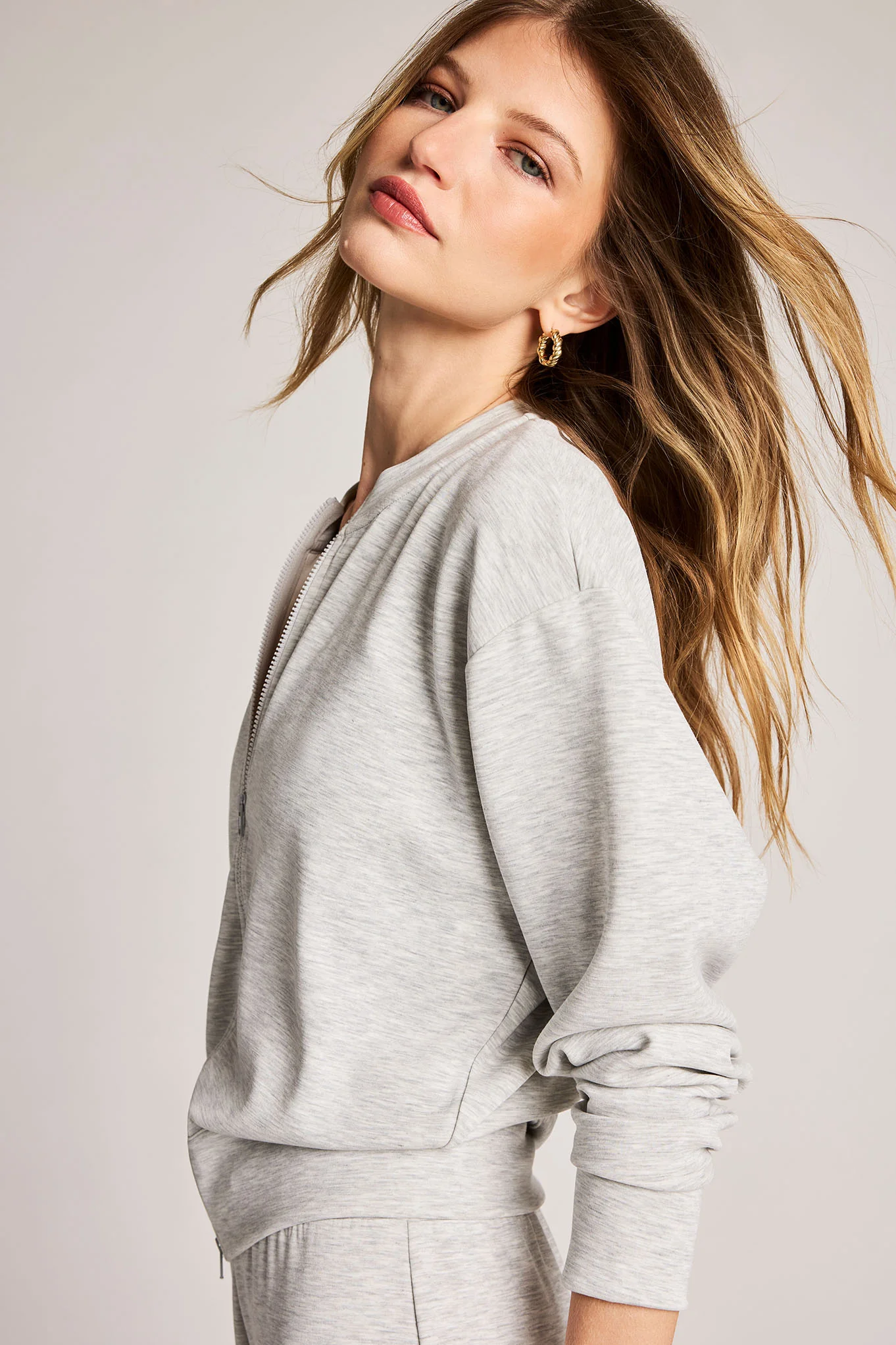 Airis Bomber in Heather Grey - Image 3