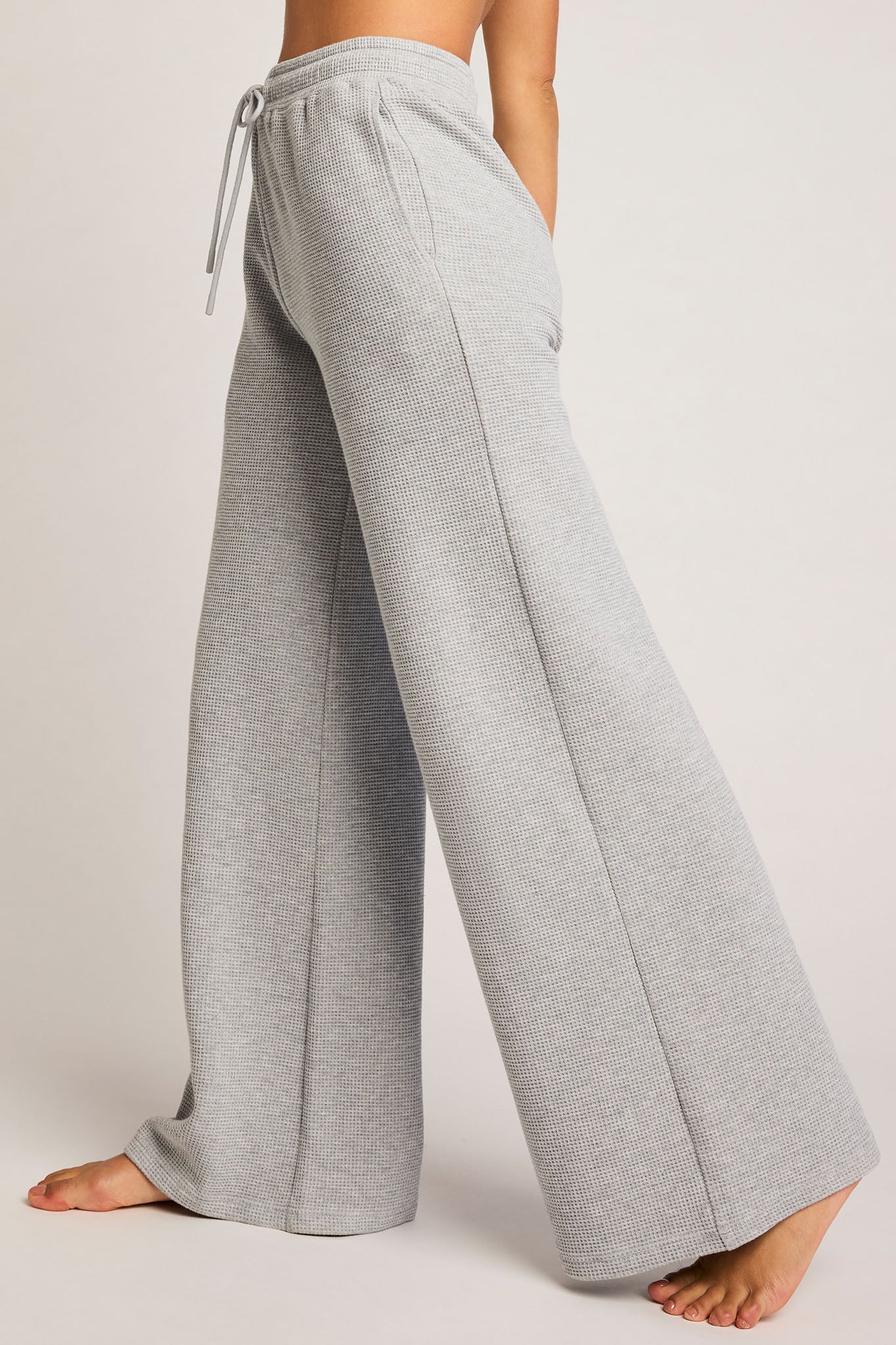 Waffle Knit Track Pant in Heather Grey - Image 6