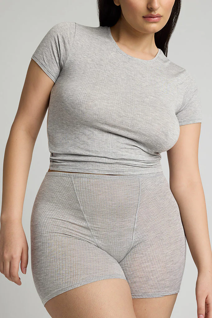 Whipped Baby Tee in Heather Grey - Image 5