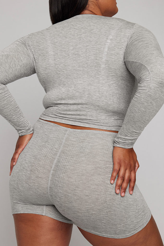 Whipped Baby Long Sleeve in Heather Grey - Image 2