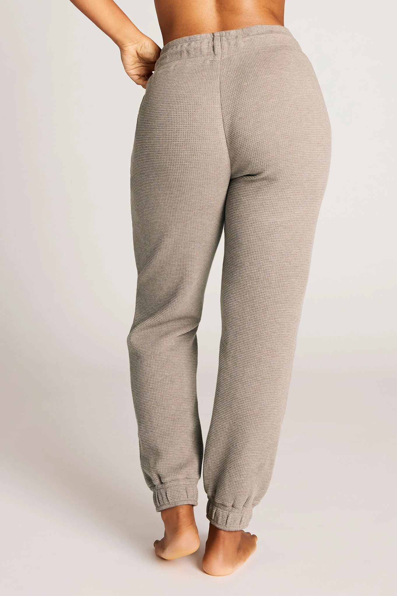 Waffle Knit Jogger in Mink - Image 3