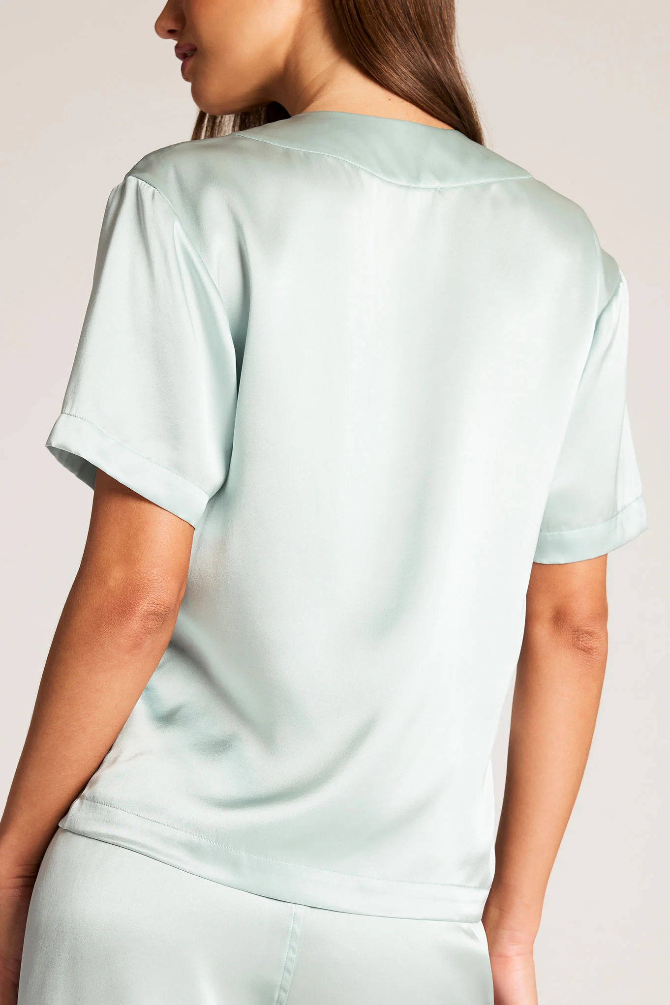 Eclipse Washable Silk V-Top in Mist - Image 4
