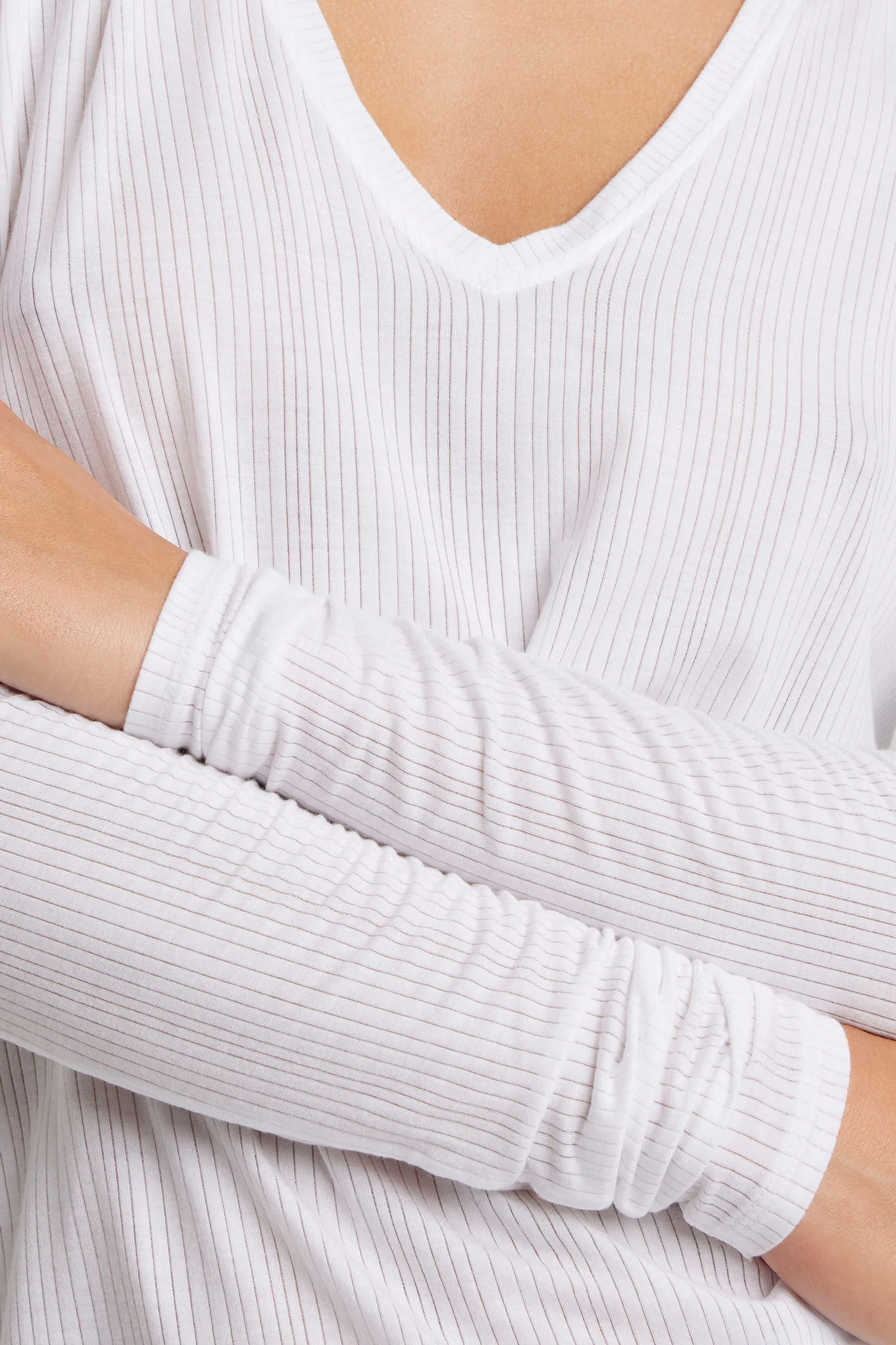Whipped V-Neck in White - Image 4